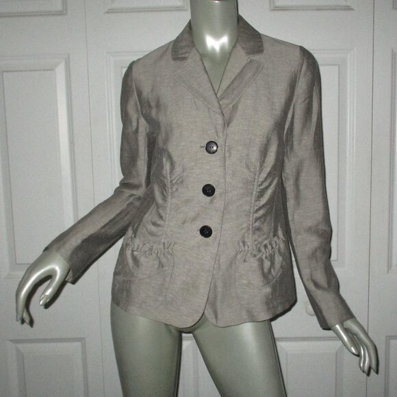 LAFAYETTE 148 Light Gray Linen Blend Blazer Jacket - Picture 1 of 8